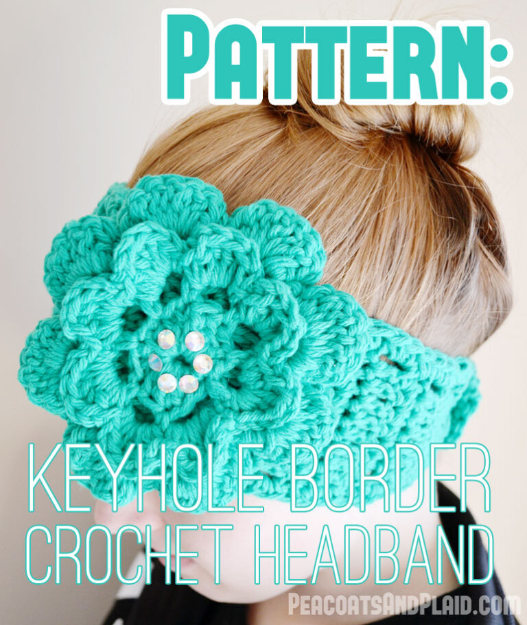 Pattern: Crochet Keyhole Border Flower Headband