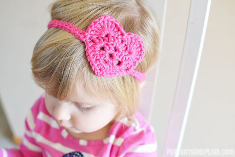 Kid’s Crochet Heart Headwrap