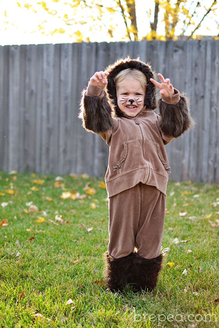 DIY Frugal Furry “Animal” Halloween Costume for Kids