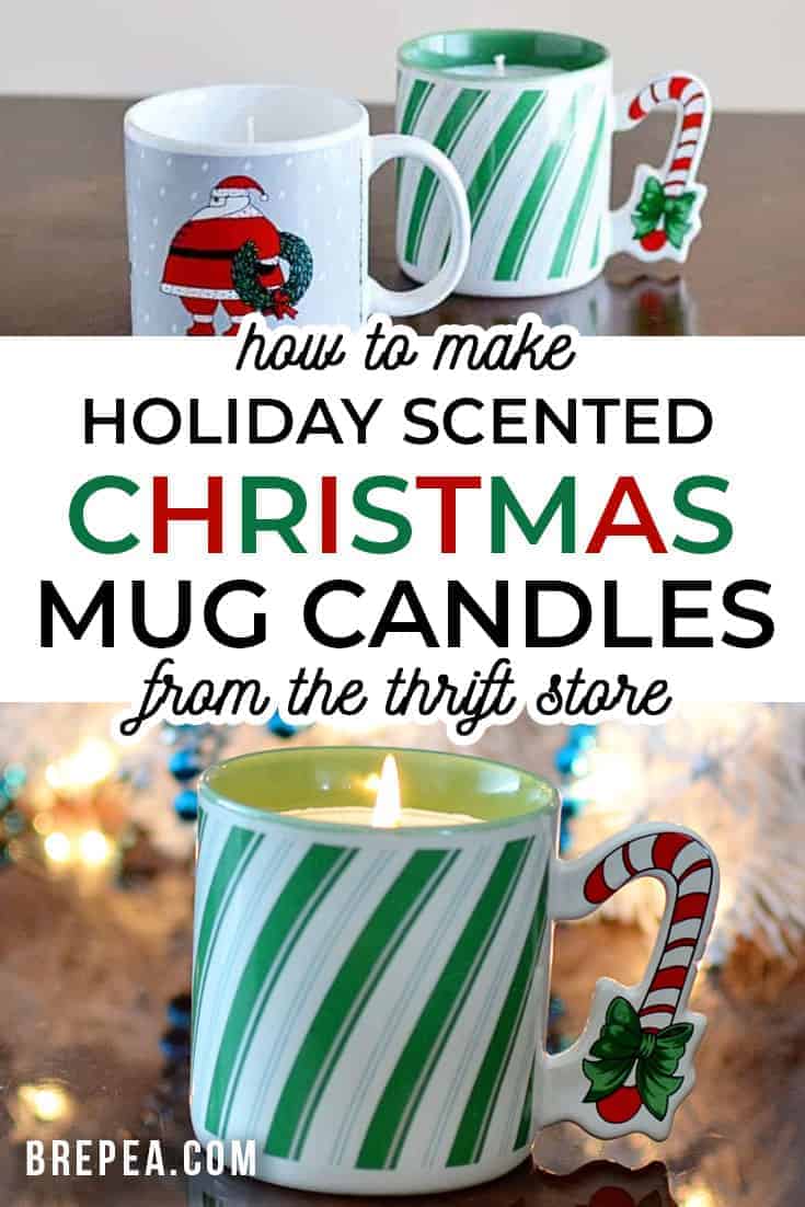 DIY Christmas Mug Candle from the Thrift Store