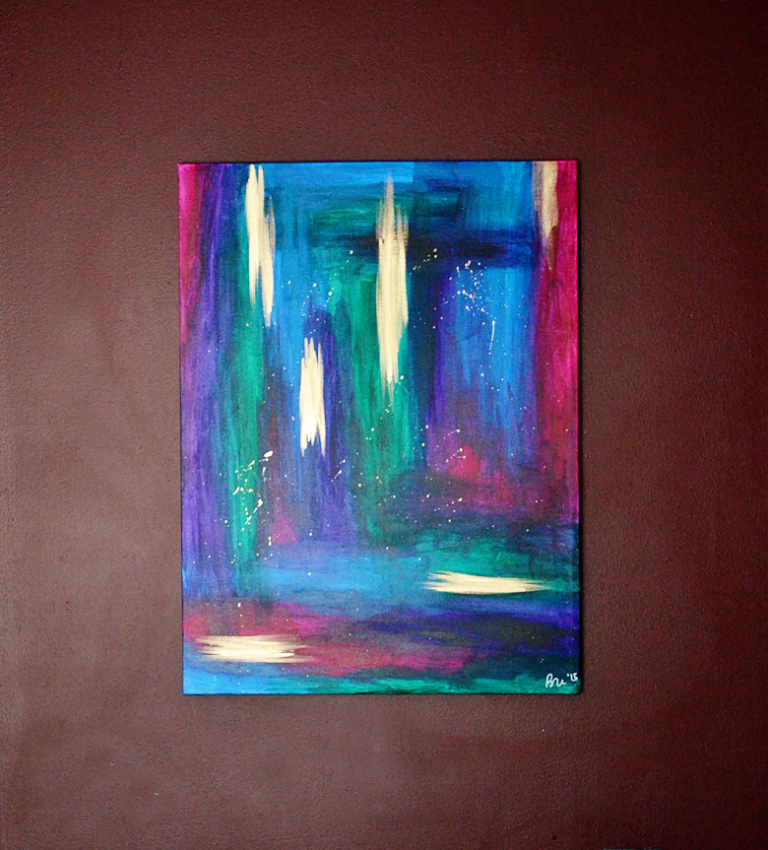 DIY Abstract Gold Leaf Painting