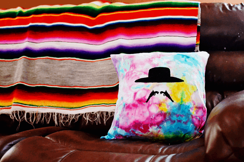 tie dye tombstone throw pillow