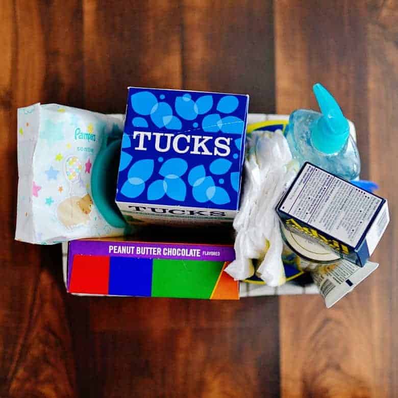 This New Mom Survival Kit is the perfect gift for new moms. I wish someone had given it to me when I had a new baby!