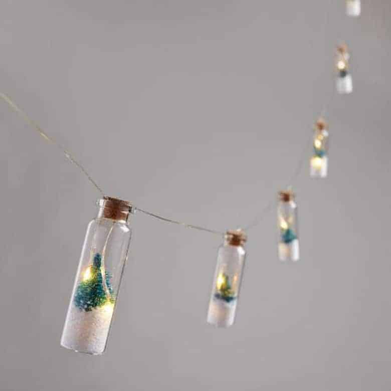 Bottled Snowy Tree Micro LED Battery Operated String Lights