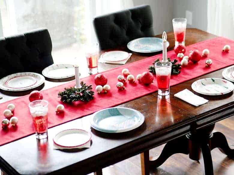 This Knock Off DIY Pottery Barn Velvet Table Runner can be made for under $20!