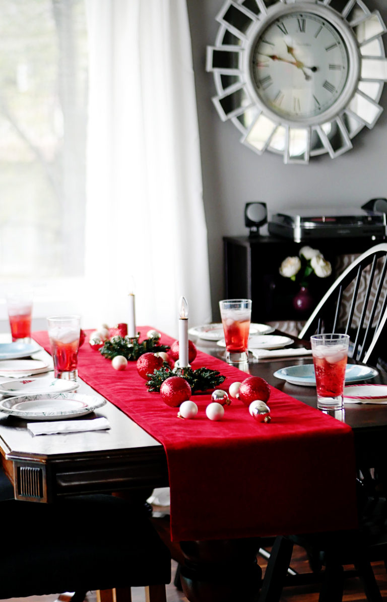 DIY Pottery Barn Knock Off Velvet Holiday Table Runner