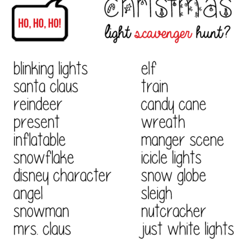 Christmas Light Scavenger Hunt