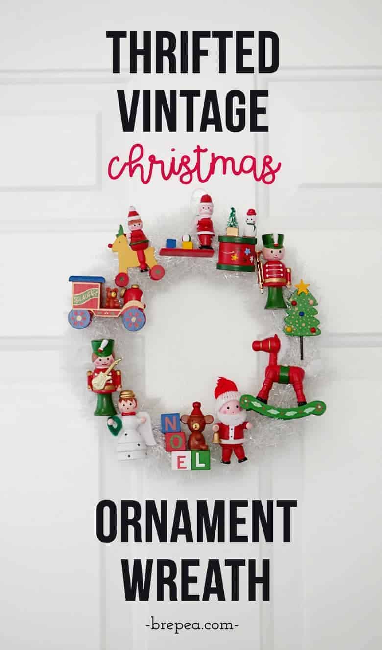 The ultimate way to use vintage Christmas ornaments in a project: a vintage Christmas ornament wreath!