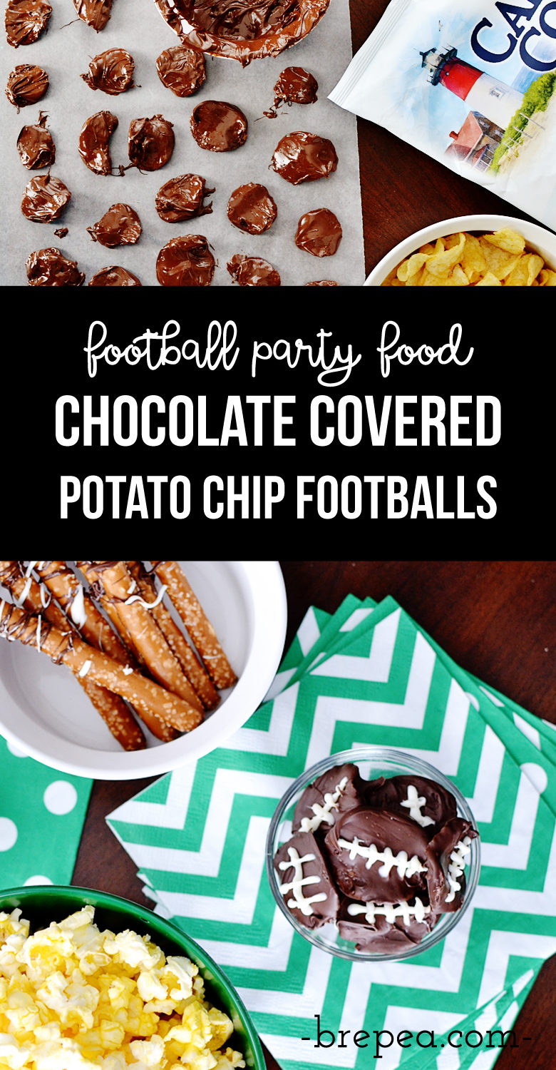 Look no further for your next football party food idea! These chocolate covered potato chip footballs are the perfect sweet and salty dessert.