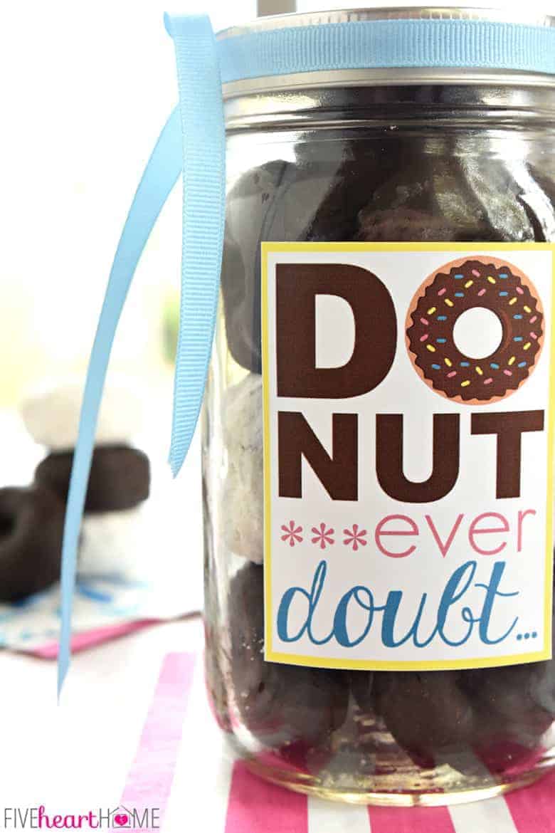 This free donut printable collection is the perfect solution for a quick DIY gift that everyone, including teachers, will love.