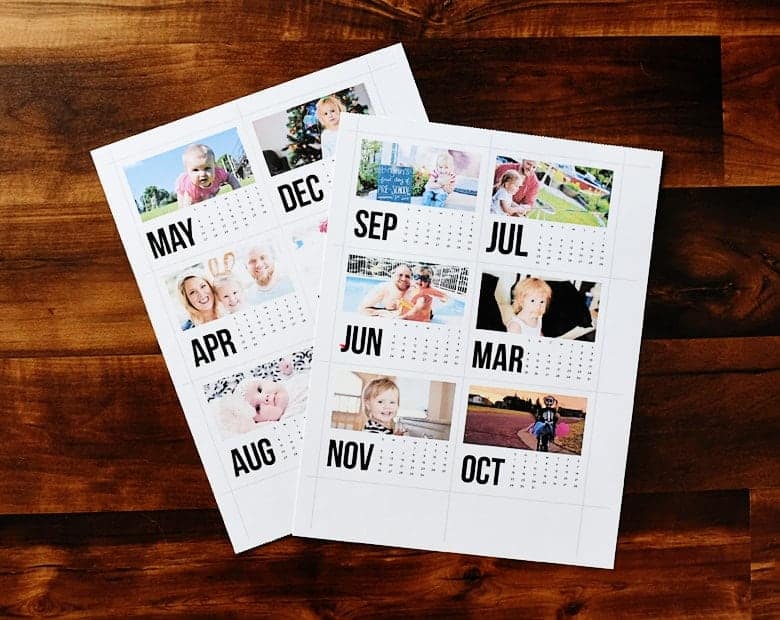 Need a last minute gift that's also handmade? This free printable mini photo calendar easel is the perfect last minute father's day or mother's day gift!