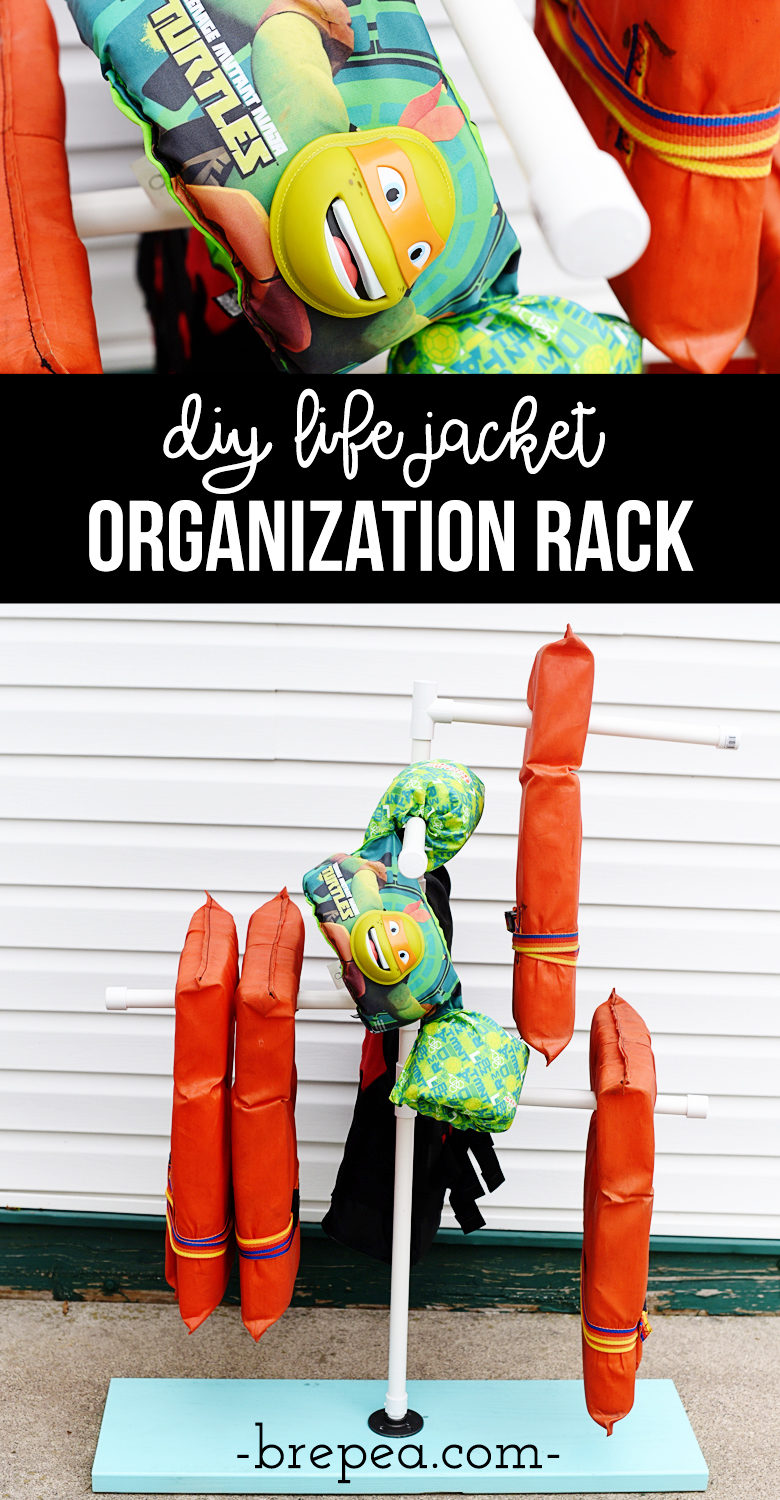 This is such a great life jacket organization idea! This DIY life jacket rack is perfect for drying and organizing!