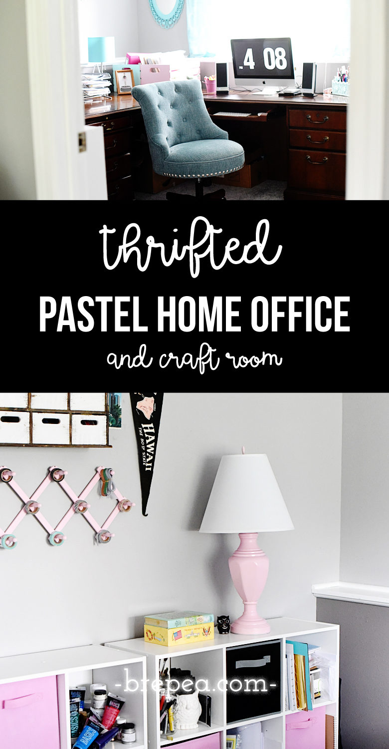 Mini Home Tour: Pastel Thrifted Home Office + Craft Room
