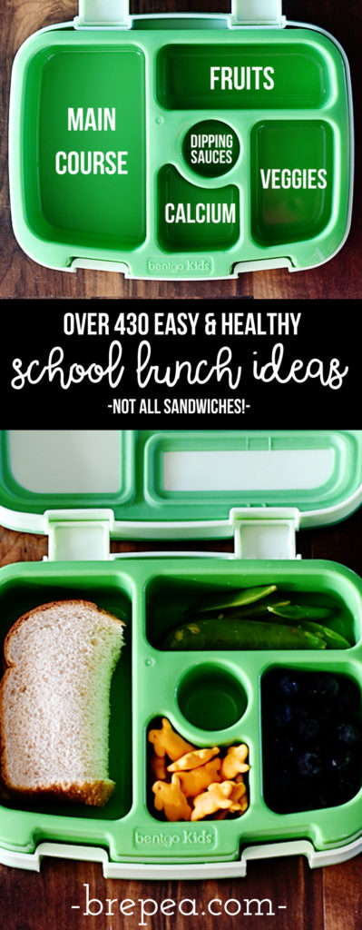 Find all the inspiration you need to pack healthy school lunches with these 430+ ideas for school lunch ideas for kids (not all are sandwiches)!