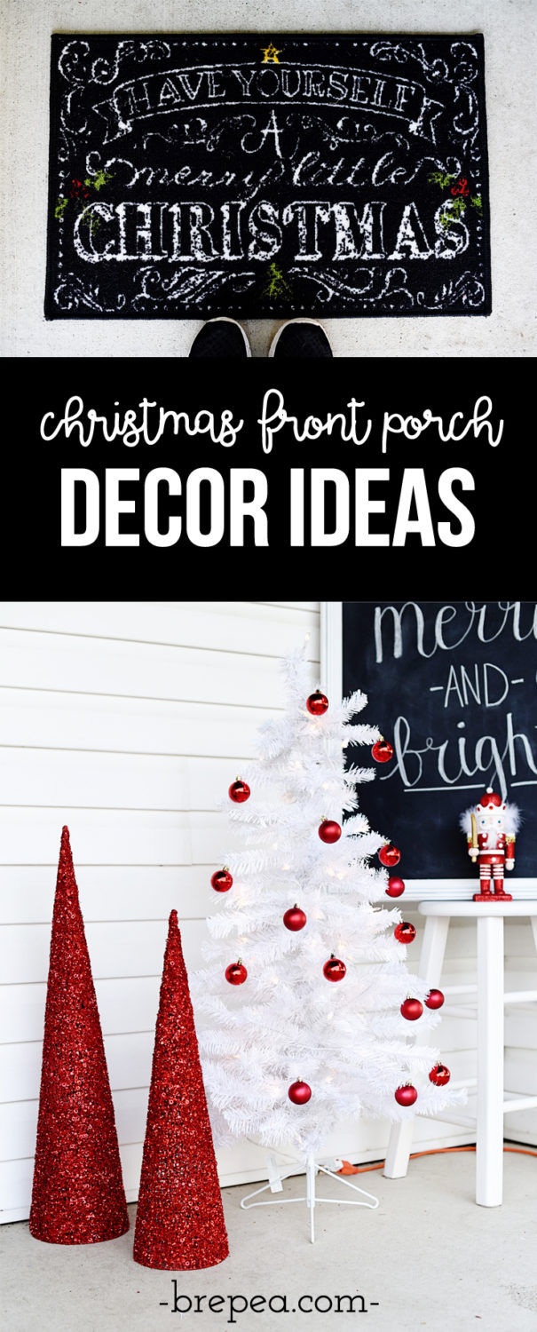 Christmas Front Porch Decor- When you're doing some holiday decorating, don't forget your front porch! Turn your front porch into a festive Christmas display with these simple and frugal decorations.