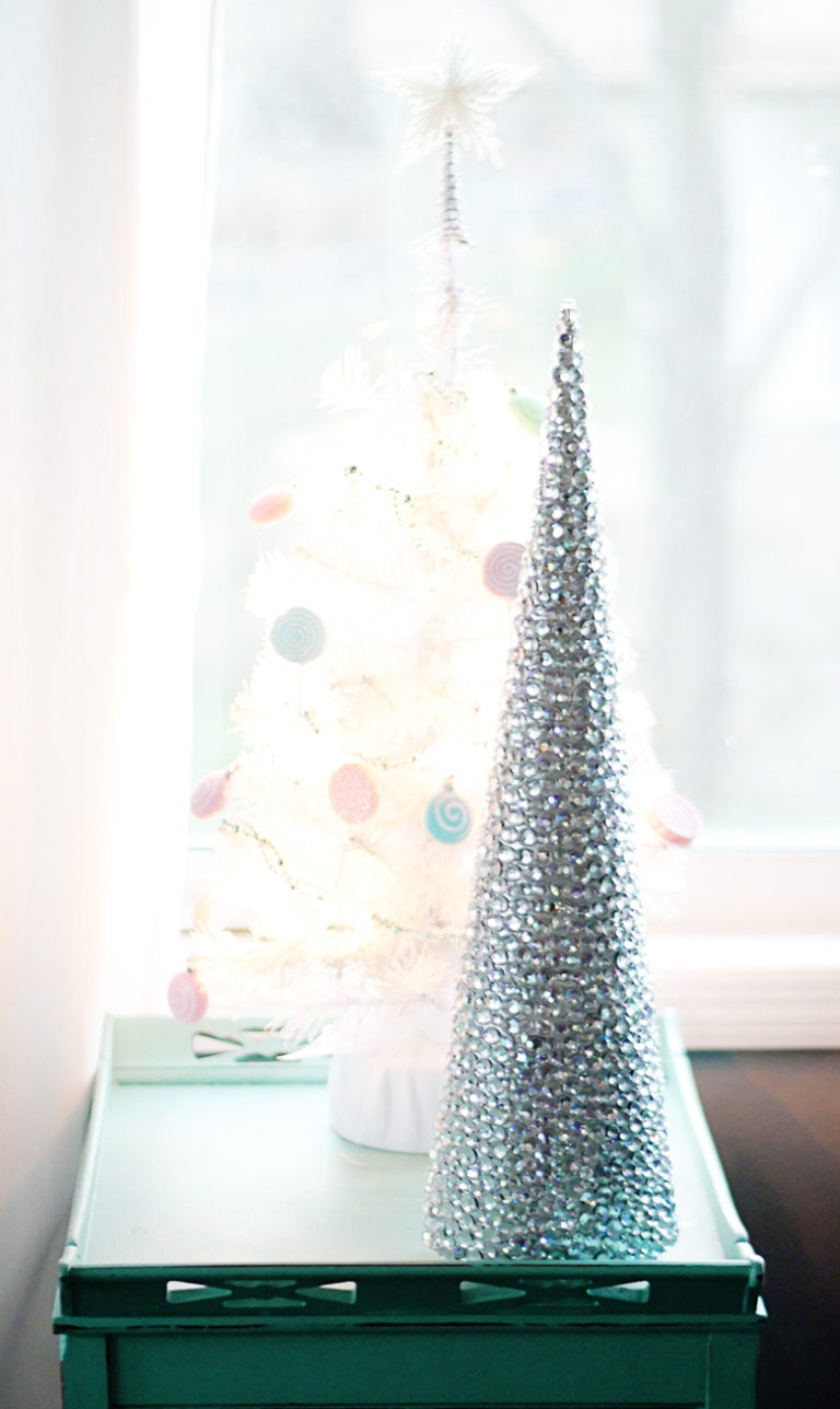A Frugal Rhinestone Mini Christmas Tree DIY