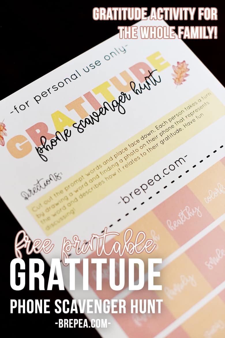 Free Printable Gratitude Activity Phone Scavenger Hunt