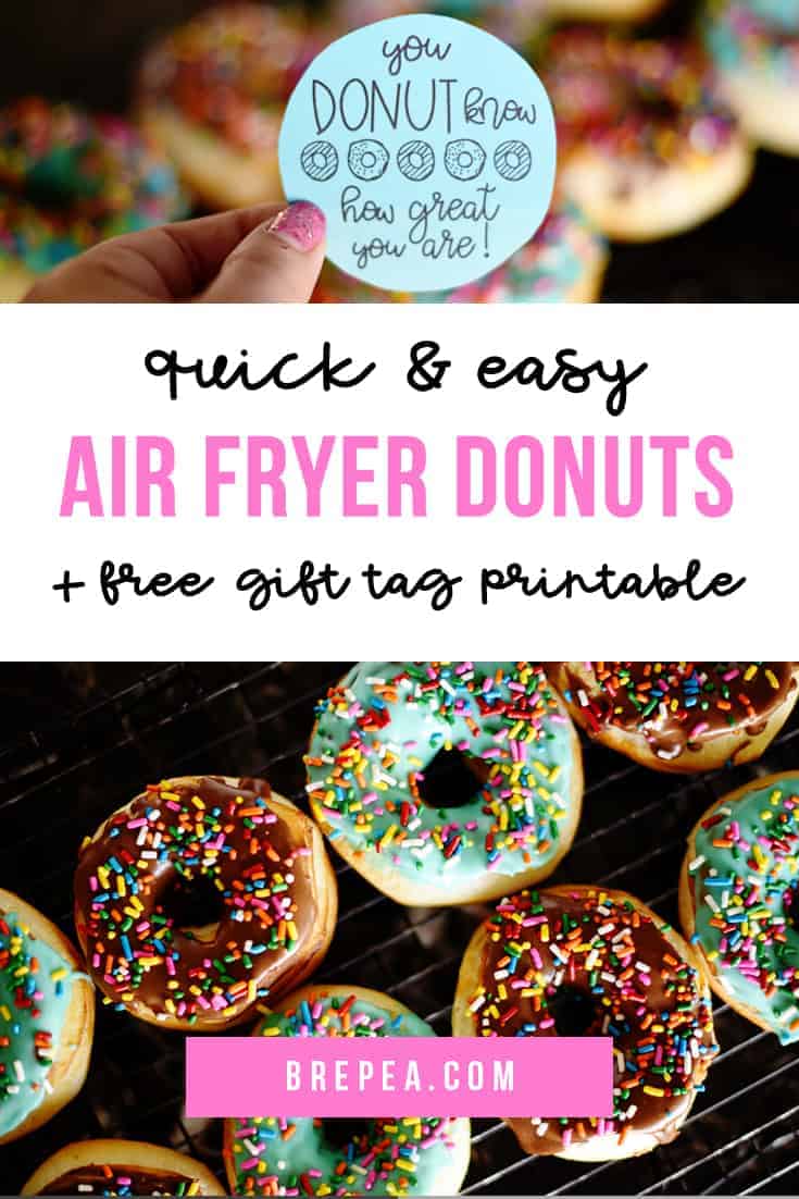 If you're looking for air fryer recipes, this donut recipe is SO quick, easy, and delicious! Plus, they only take 5 minutes to make. You can make them glazed or top them with cinnamon and sugar or powdered sugar.