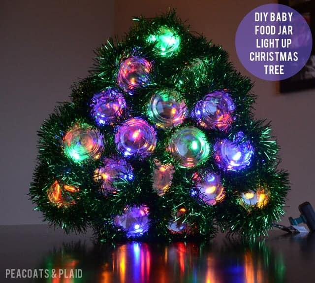 Baby Food Jar Crafts: Light Up Christmas Tree