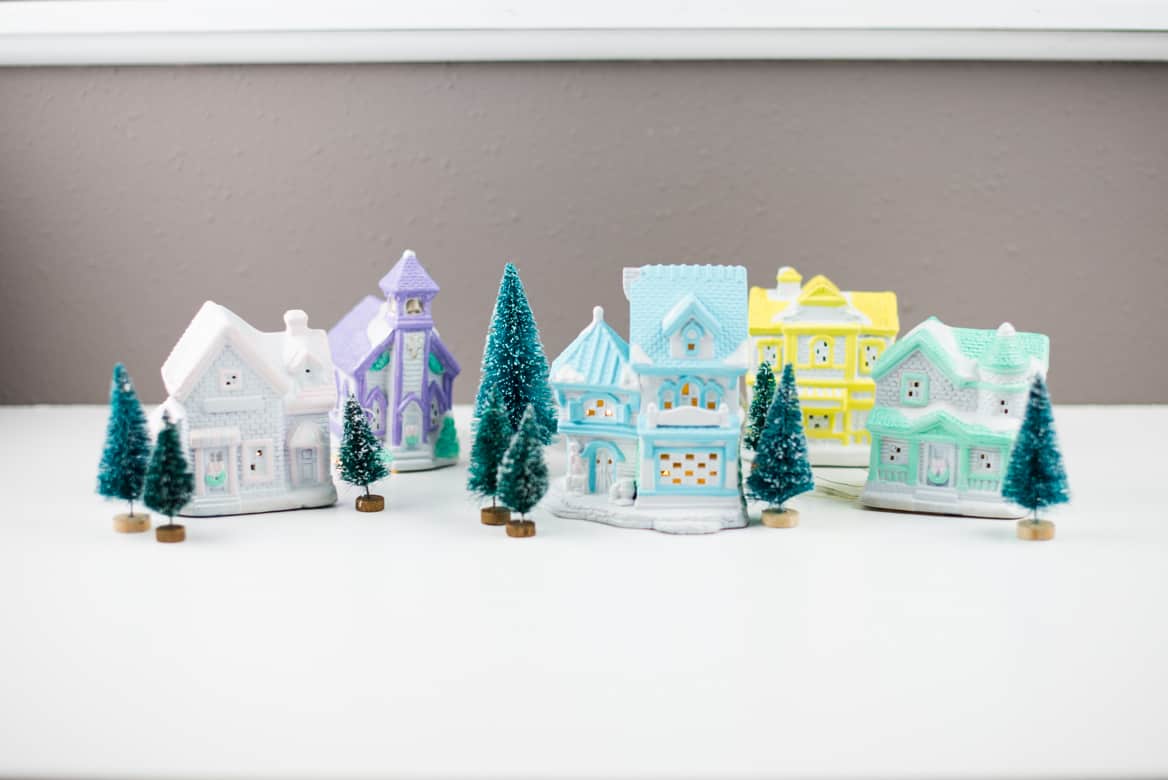 DIY Christmas Village Houses Upcycle