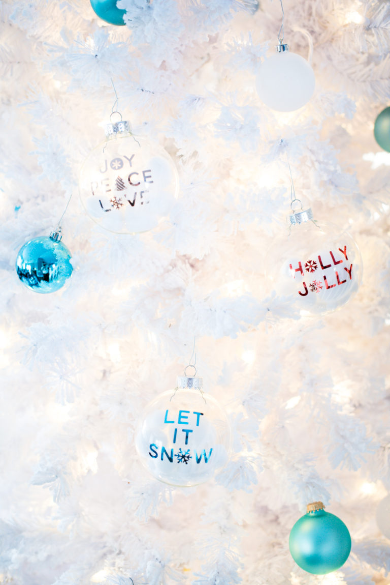 Pom Pom Filled Clear DIY Christmas Ornaments + 5 Things I Love About My Cricut Explore Air 2