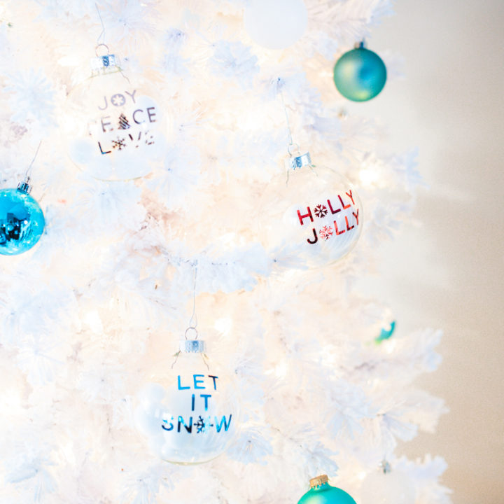 DIY Pom Pom Filled Clear Christmas Ornaments