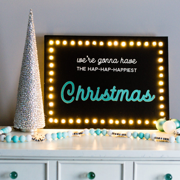 DIY Light Up Marquee Christmas Sign