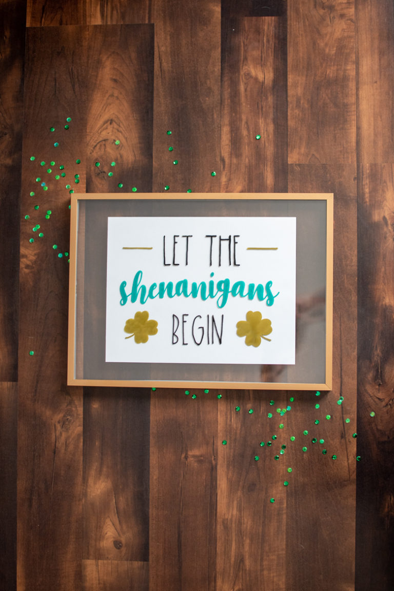 Easy Fake Hand Lettered St Patrick’s Day Sign with Glass Paint Markers