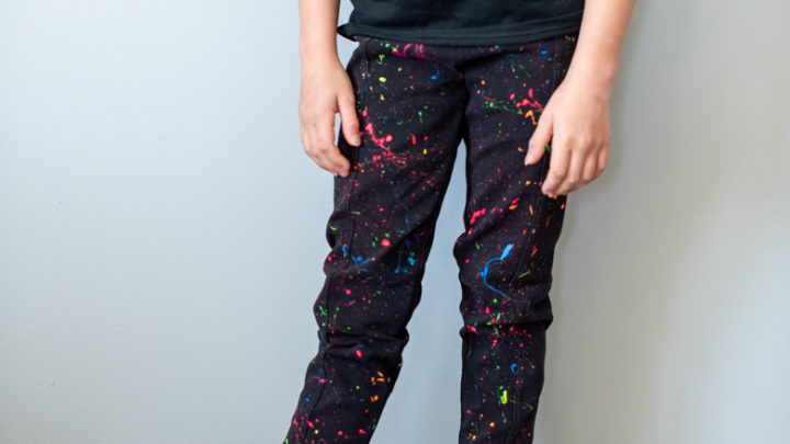 How to Make DIY Black Light Neon Paint Splatter Leggings