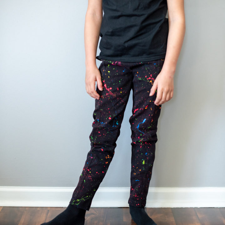 How to Make DIY Black Light Neon Paint Splatter Leggings