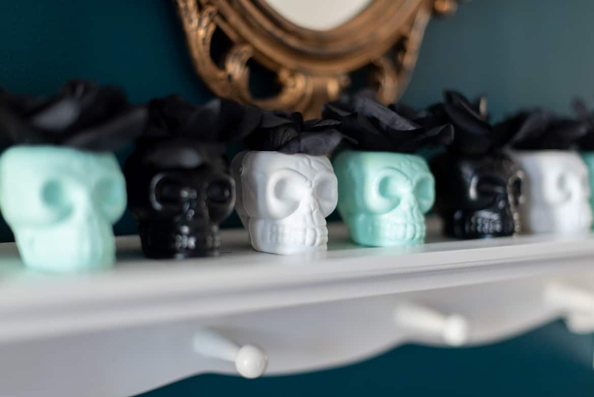 Dollar Tree Halloween Plastic Skull Planters