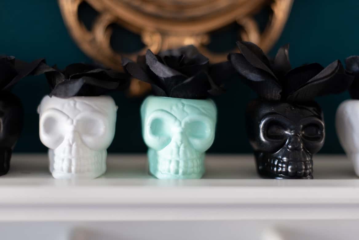 Dollar Tree Halloween Plastic Skull Planters