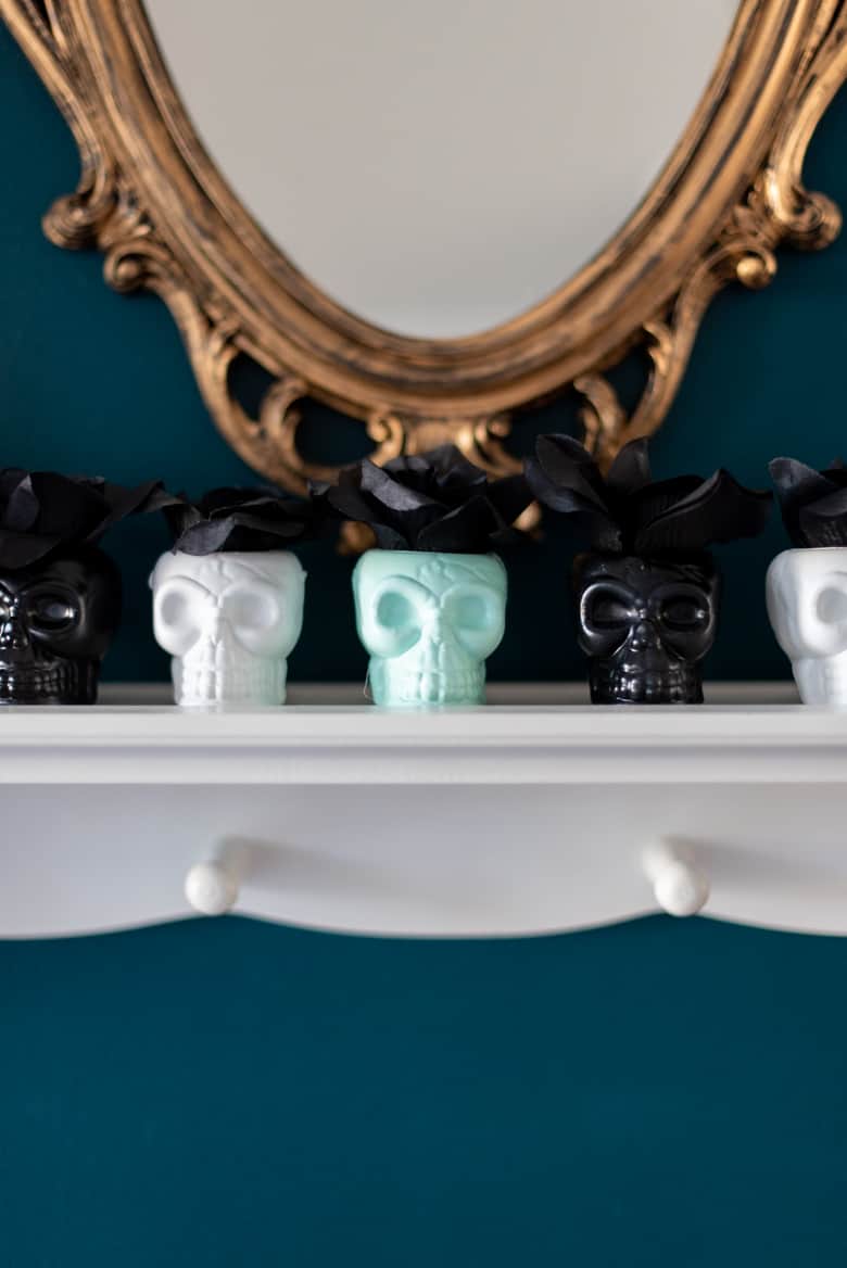 Dollar Tree Halloween Plastic Skull Planters