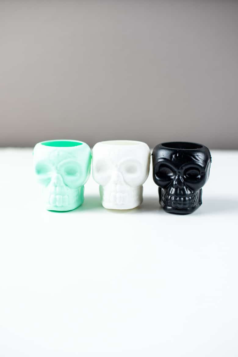 Dollar Tree Halloween Plastic Skull Planters