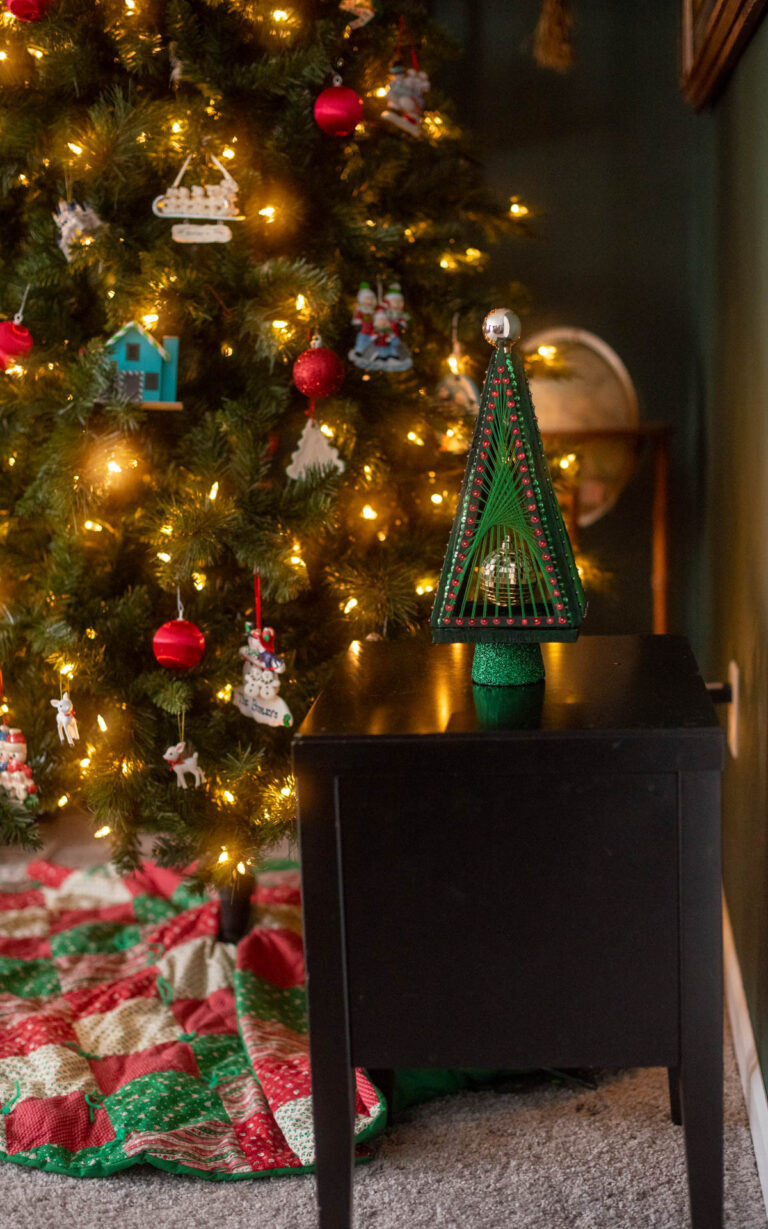 Vintage String Art Christmas Tree Craft