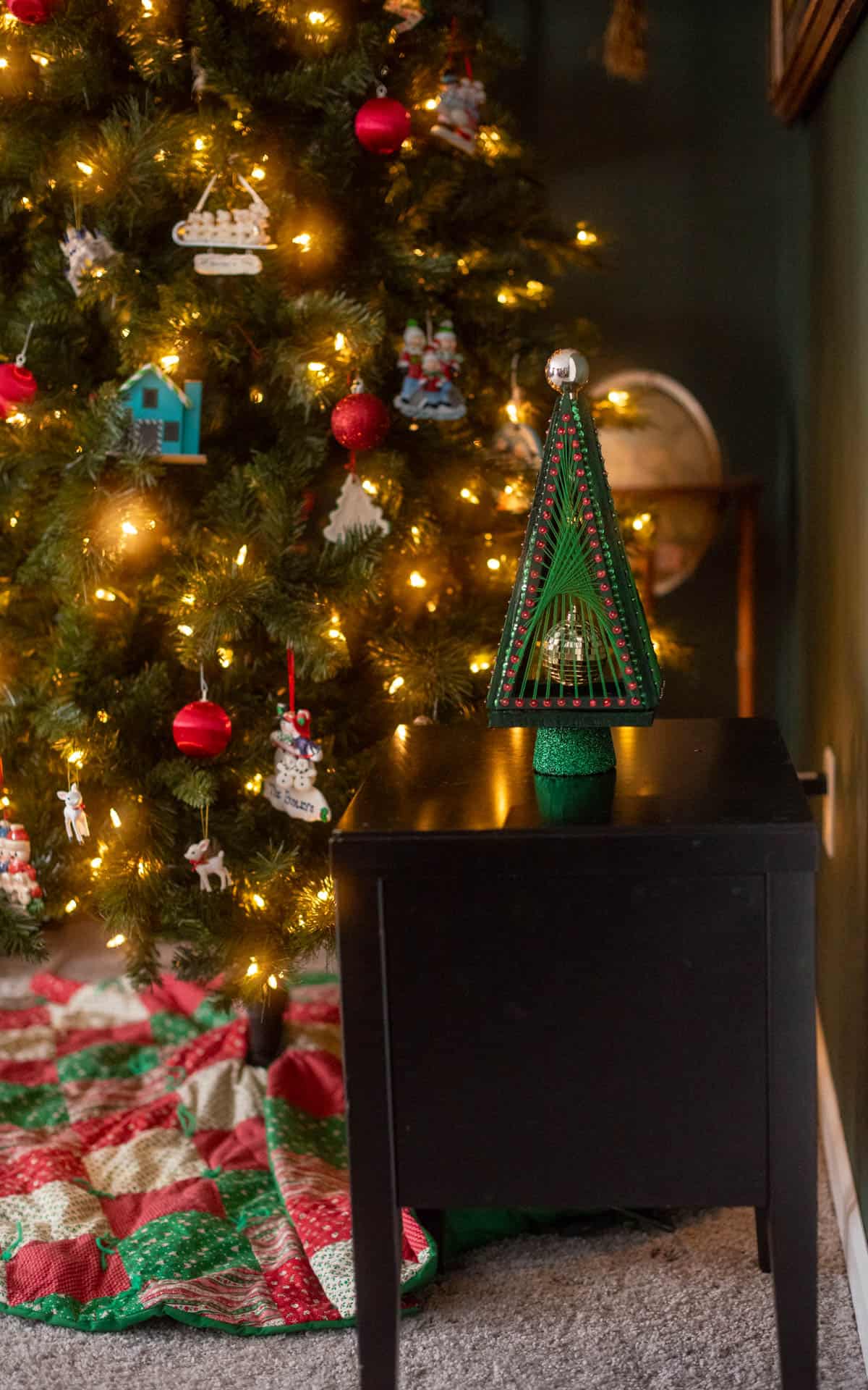 Vintage String Art Christmas Tree Craft