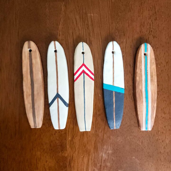 DIY Vintage Air Dry Clay Surfboards
